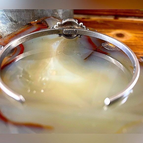 Sorrelli Aqua Blue Topaz Vintage Antique Style Feminine Cuff Bracelet +Earrings - Picture 11 of 11